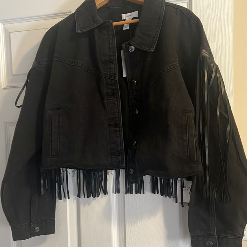 Black Fringe Women's Jacket